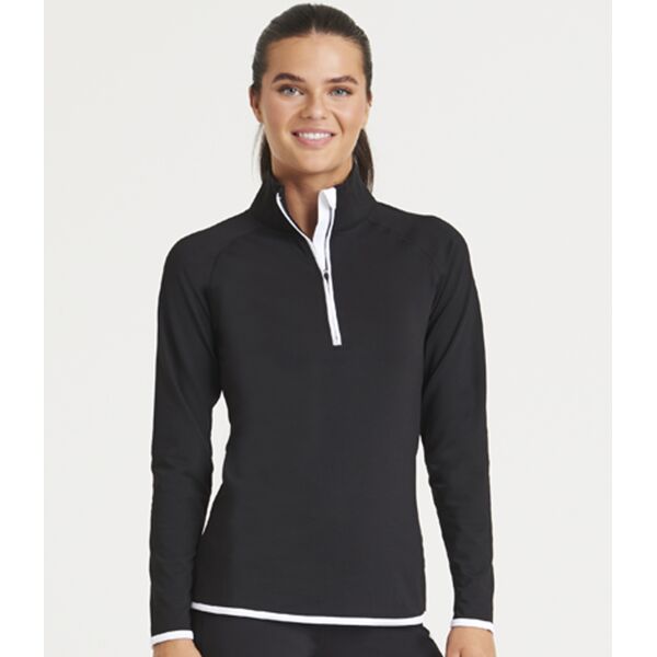 AWDis Ladies Cool Half Zip Sweat Top with Optional Personalisation (Transfer) Thumbnail